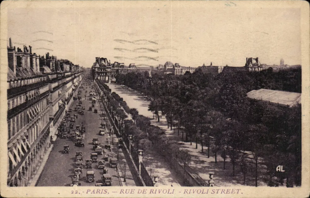 Paris — Rue de Rivoli — Rua de Rivoli — Edições Artísticas A.L. n°22 - Frente