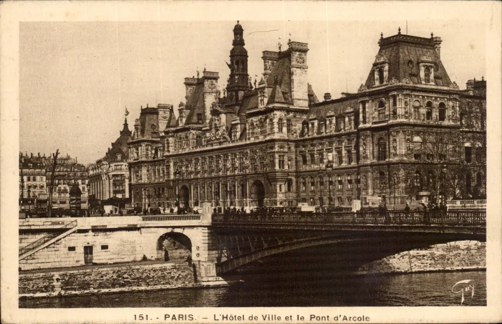 Paris — Das Rathaus und die Pont d'Arcole — Unbekannter Verlag, Serie-Nummer 151 - Vorderseite
