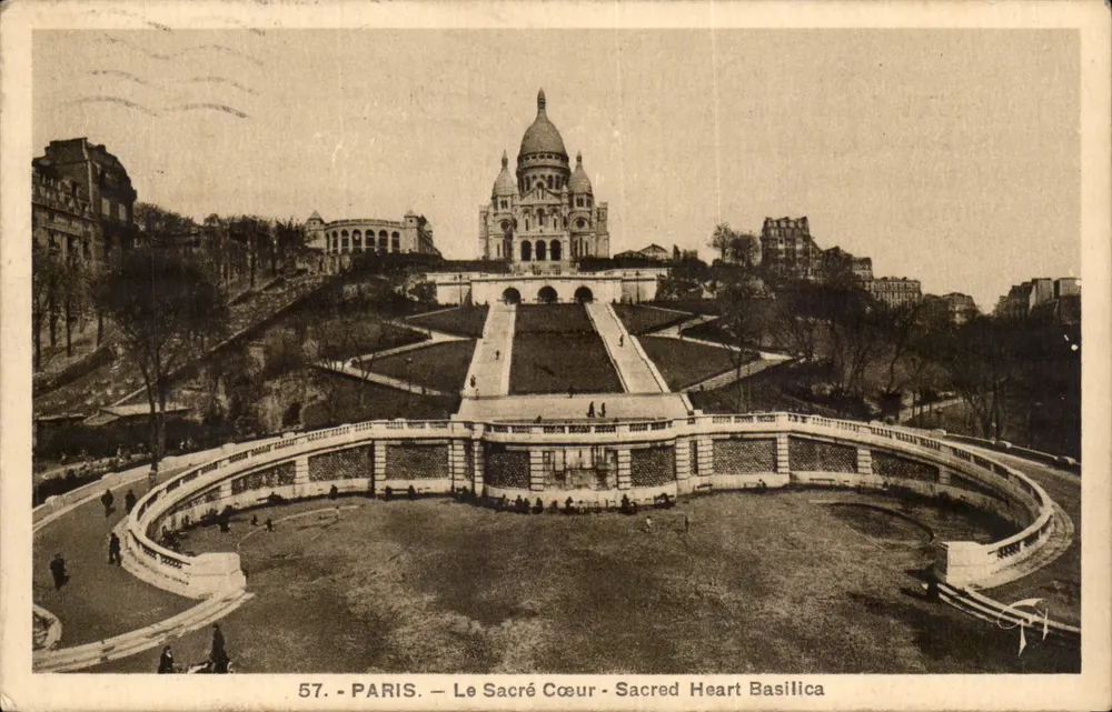 Paris — O Sacré-Cœur — Basílica do Coração Sagrado — A. Leconte, 38, Rue Sainte-Bretonnerie - Frente