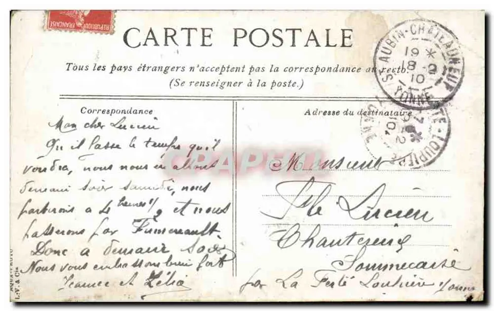 Paris - Visão geral tirada do Louvre — Château-uneuil, 1918 - Verso