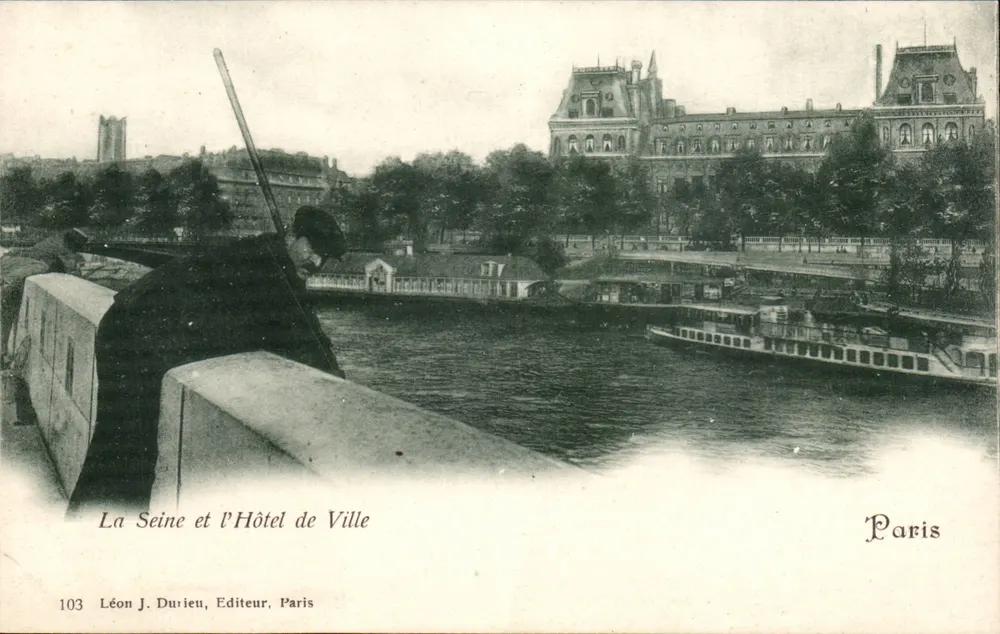 Die Seine und das Rathaus — Paris — Léon J. Durieu, Verleger, Paris, Nr. 103 - Vorderseite