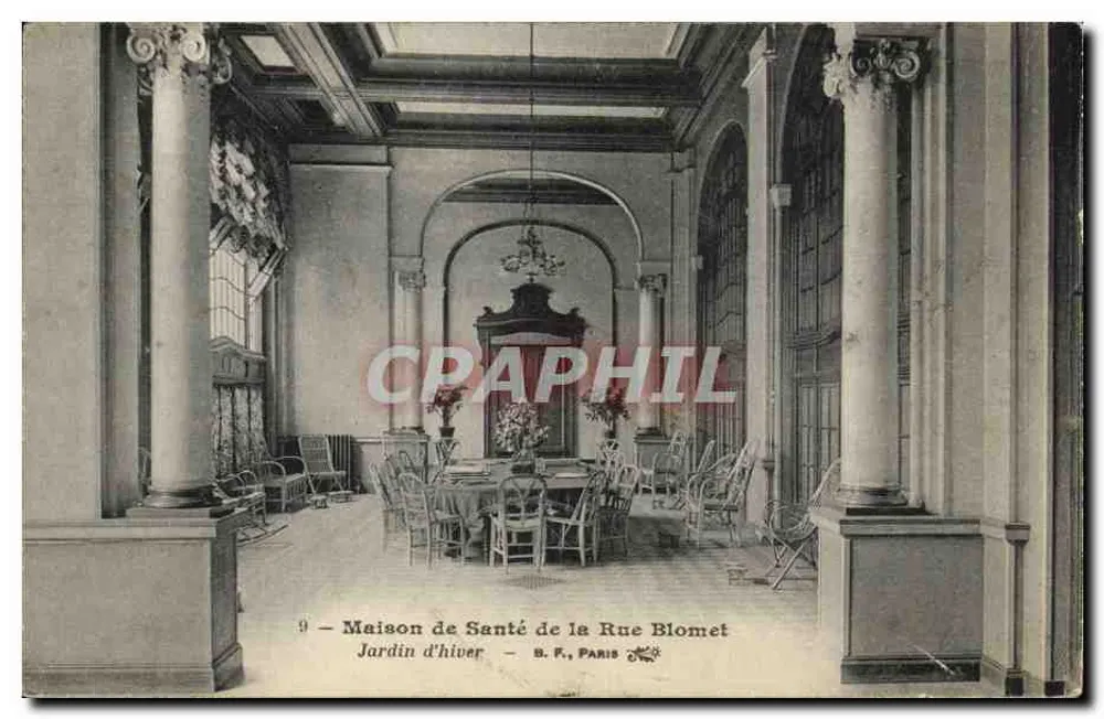 Gesundheitshaus der Rue Blomet — Wintergarten — B.F., Paris - Vorderseite