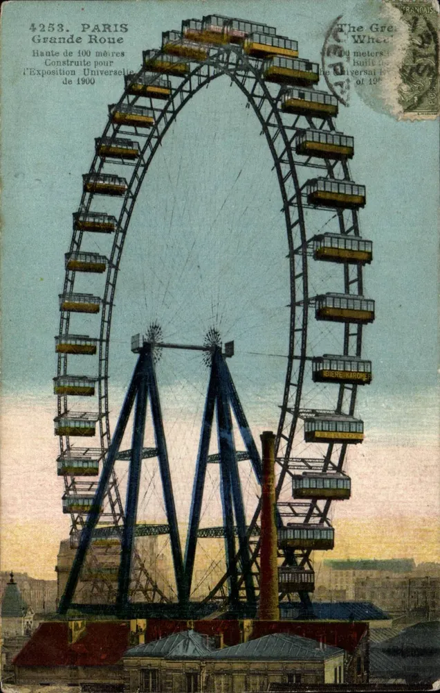 Paris - Karussell — 100 Meter hoch, gebaut für die Weltausstellung 1900 — Verlag IBIERE/KARORE, Nr. 4253 - Vorderseite