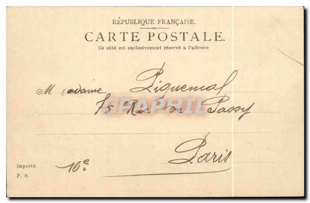 Monumento da Defesa de Paris 1870-71 — Rond-Point da Defesa — Editor P. S. à D. n° 189 - Verso
