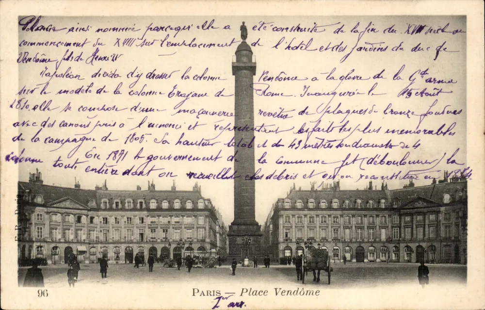 Paris — Place Vendôme — coluna da Paz - Frente