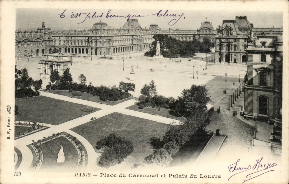 Paris — Place du Carrousel und Palais du Louvre — B.F., Paris, n° 133 - Vorderseite