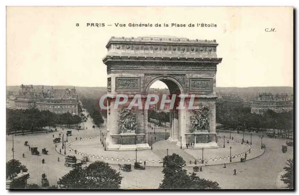 Paris — Allgemeiner Blick auf die Place de l'Étoile — C.M. n°8 - Vorderseite