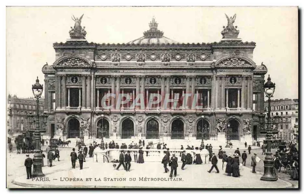 Paris — Das Opernhaus und die Metro-Station — Lévy fils & Cie, Paris - Vorderseite