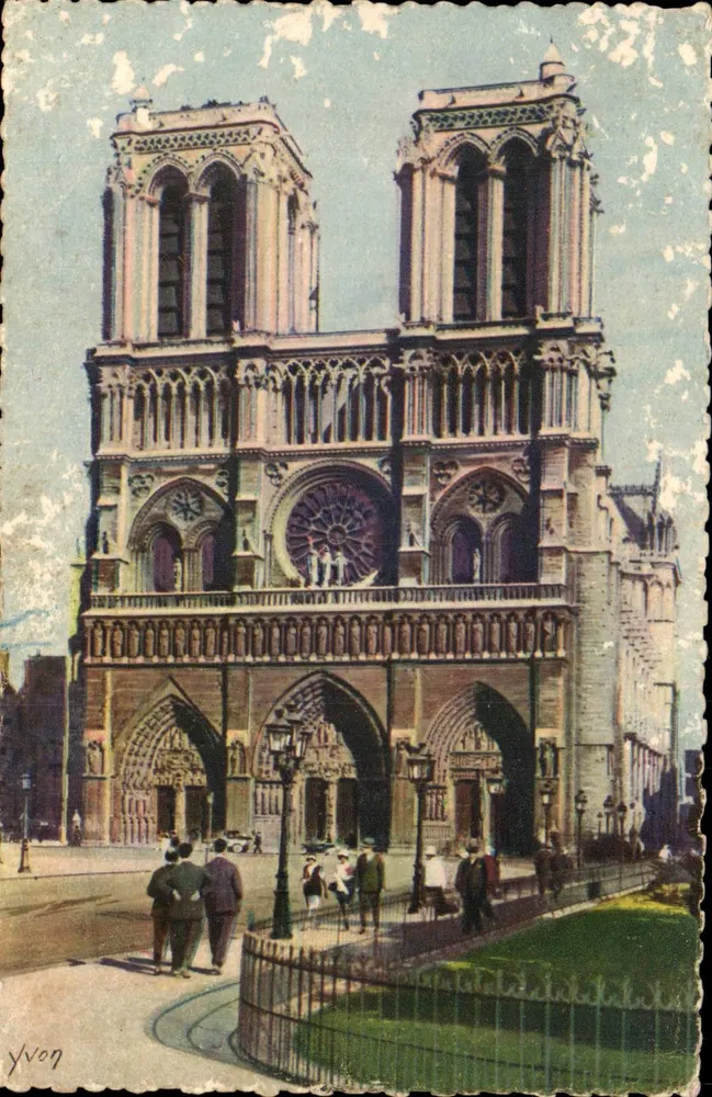 Notre-Dame de Paris — Vista da fachada — Edições de Arte YVON - Frente