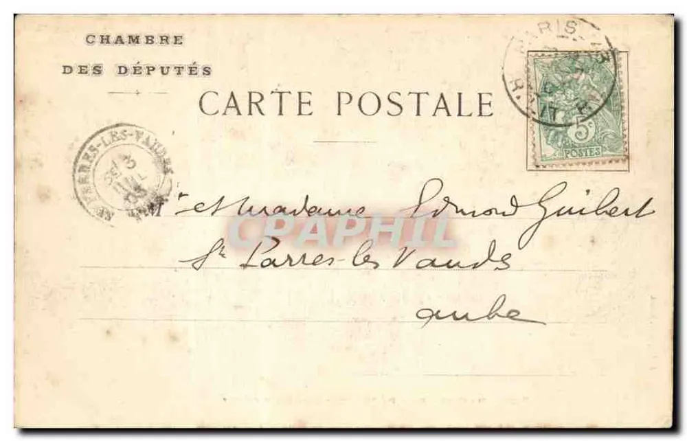 Chambre des Députés — Salle Casimir-Périer — A. Pepper phot. N° 28 - Rückseite