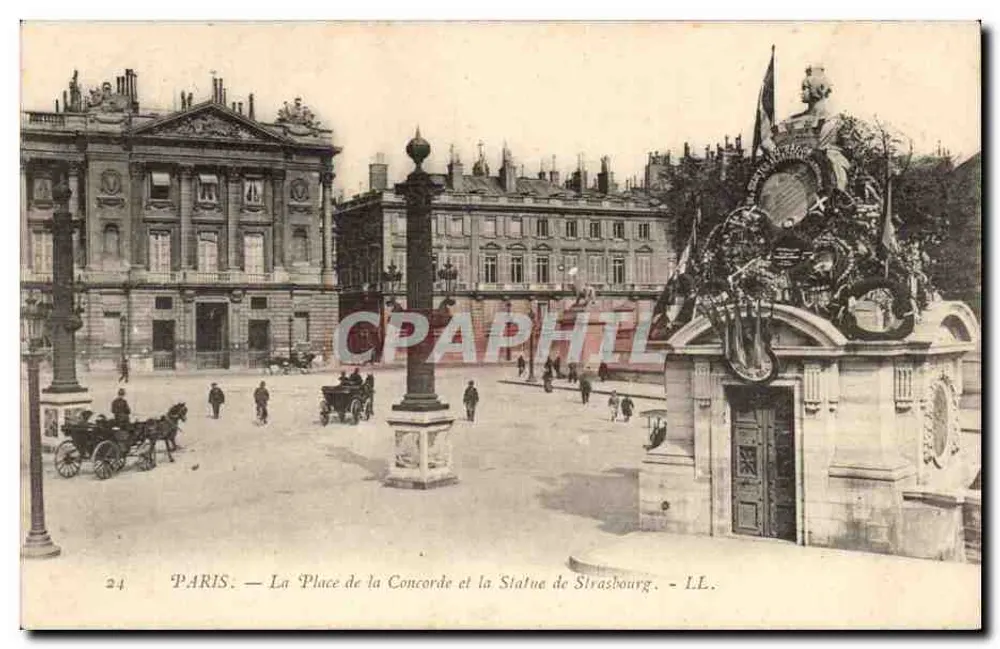 Paris — Die Place de la Concorde und die Statue von Straßburg — LL. - Vorderseite