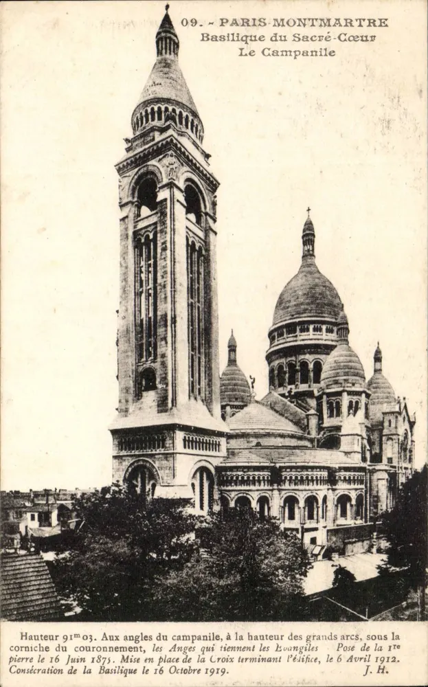 Paris-Montmartre — Basilique du Sacré-Cœur, Le Campanile — J. H. - Vorderseite