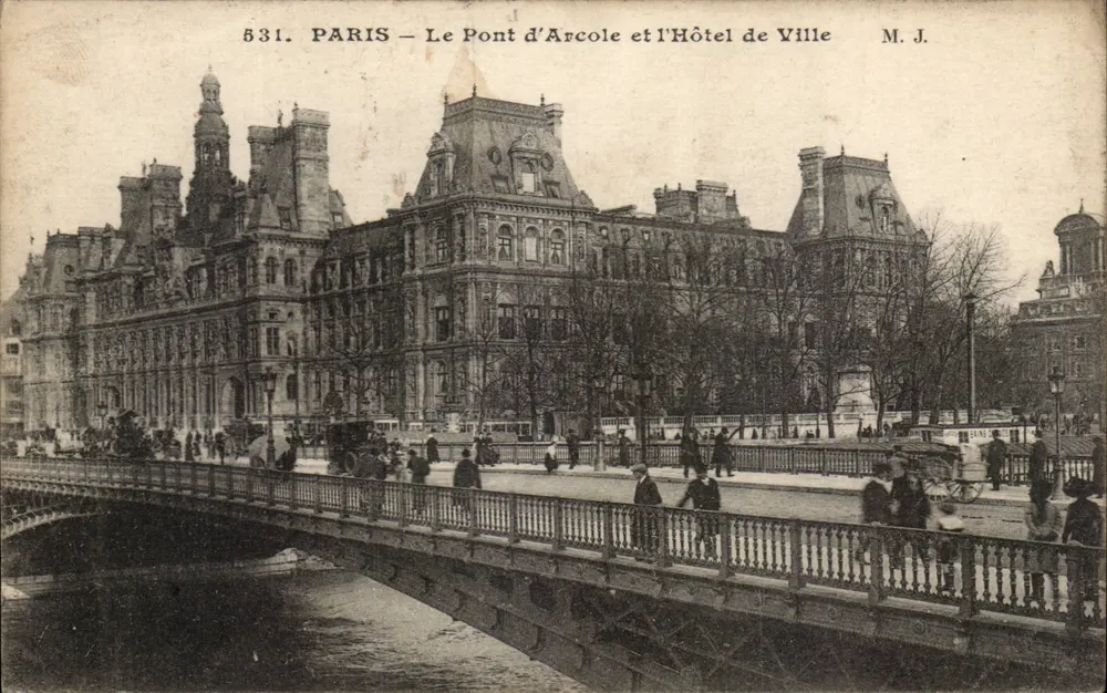 Paris — Der Pont d'Arcole und das Rathaus — M. J. n° 531 - Vorderseite