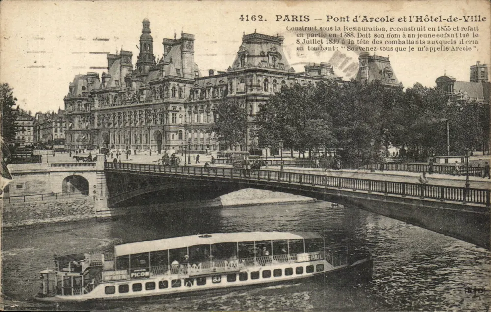 Paris — Pont d'Arcole und das Hotel-de-Ville — Verlag FICOS n°4162 - Vorderseite