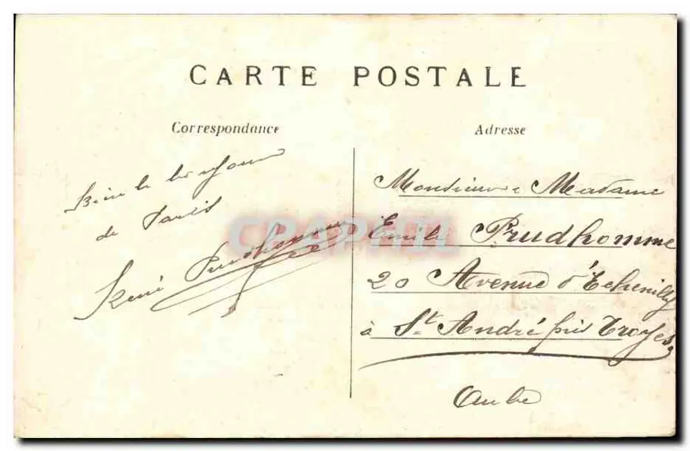Paris – L'Opéra — C.M. n°258 - Verso