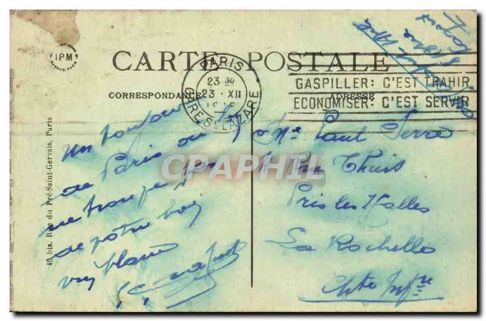 Paris — A Porta Saint-Martin — editor desconhecido, n° 29 - Verso