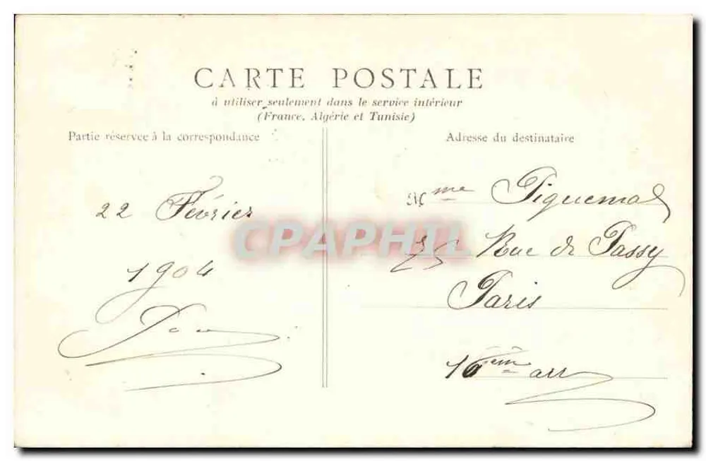 Paris — Igreja de São Agostinho — B. F., Paris, n° 56 - Verso
