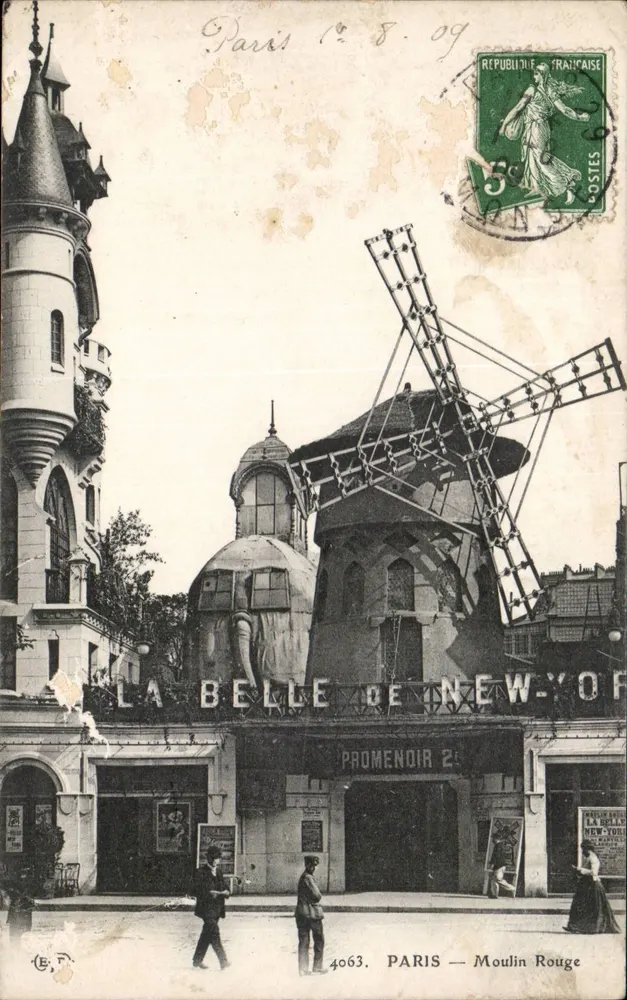 La Belle de New-York — Moulin Rouge — Paris — Editor E. R. n°4063 - Frente