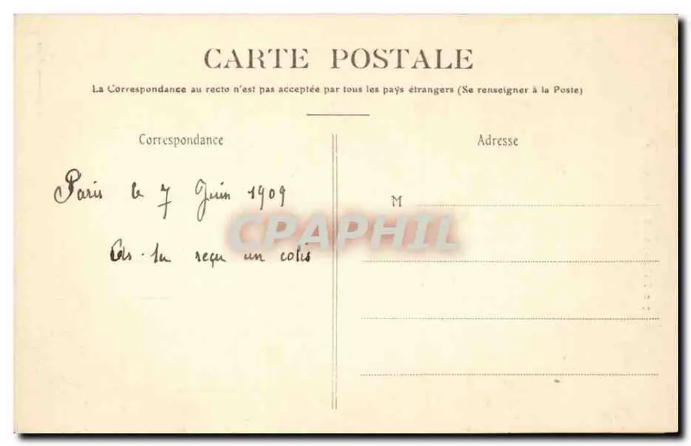 Paris-Passy — Rue Albony — P. Marmuse, Paris, n° 312 - Verso