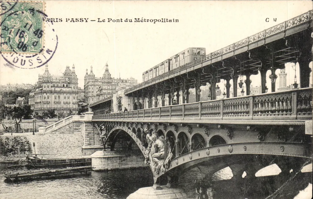 Paris Passy — Die Metropolitan-Brücke — C M - Vorderseite