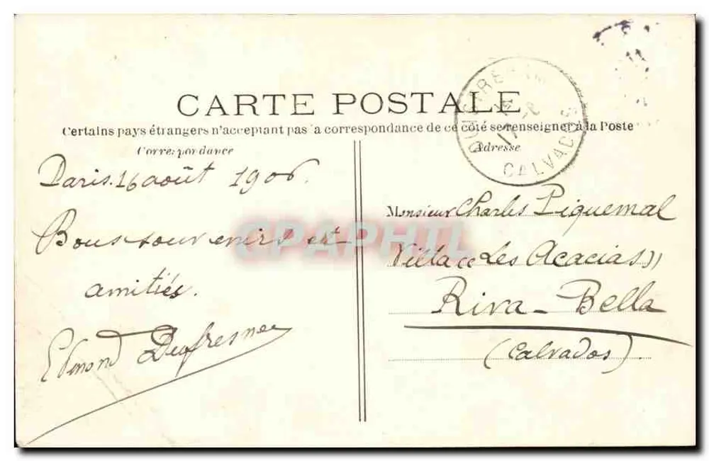Paris Passy — Die Metropolitan-Brücke — C M - Rückseite