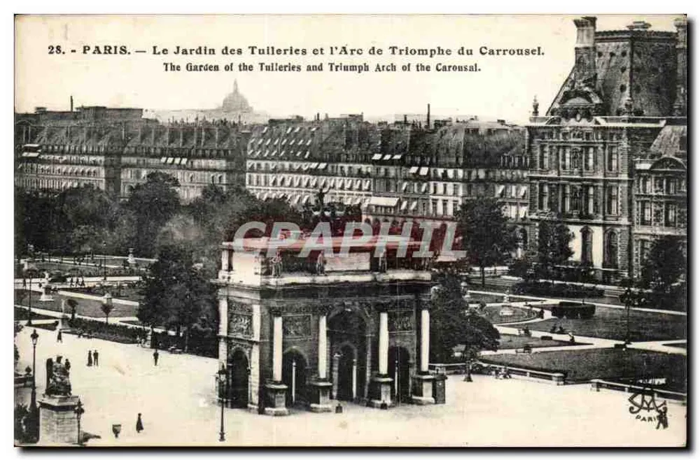 Paris — Der Tuileries-Garten und der Arc de Triomphe du Carrousel — Verlag Paris - Vorderseite