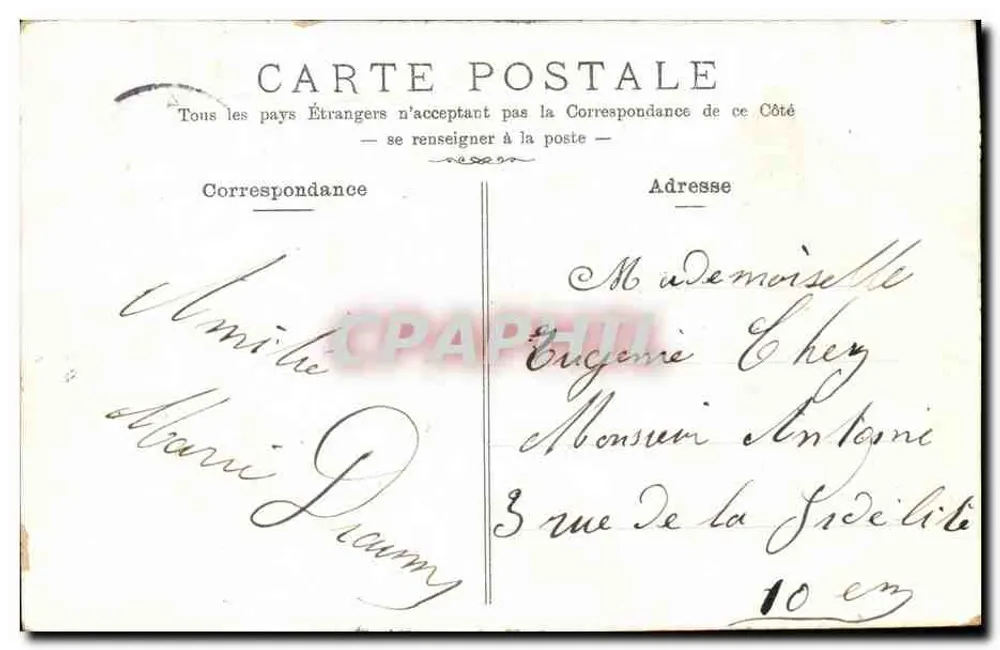 Paris — A Madeleine — Editor não identificado, número de série não visível - Verso