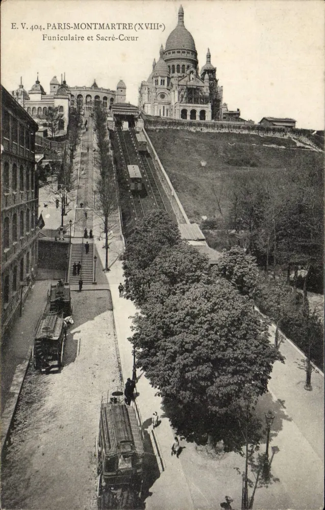 Paris-Montmartre (18. Jahrhundert) — Seilbahn und Sacré-Cœur — E.V.404 - Vorderseite