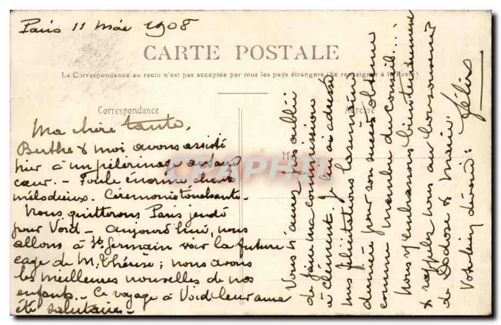 Paris-Montmartre (18. Jahrhundert) — Seilbahn und Sacré-Cœur — E.V.404 - Rückseite