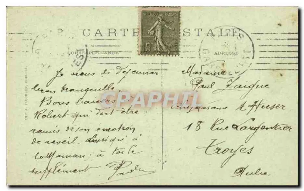 Paris — Der Sacré-Cœur, der Seilbahn und der Reservoir von Montmartre — L. D. - Rückseite
