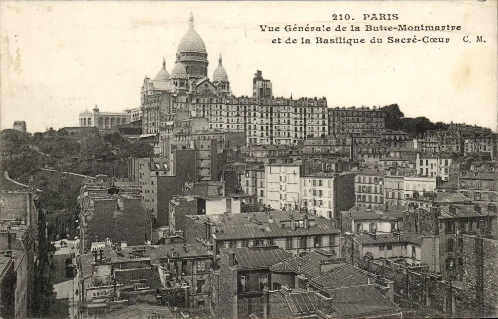 Paris - Allgemeiner Blick auf die Butte-Montmartre und die Basilika des Heiligen Herzens — C.M. Nr. 210 - Vorderseite