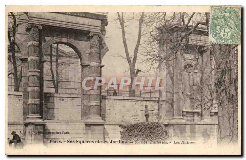 Paris - Seine Plätze und Gärten - 56. Die Tuileries - Die Ruinen - Vorderseite