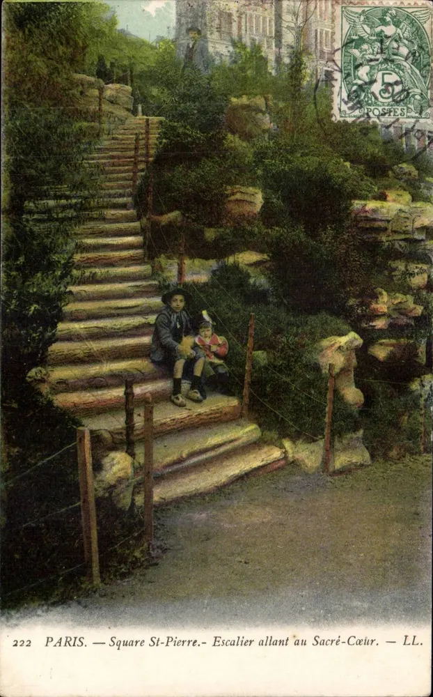 PARIS — Square St-Pierre — Escalier allant au Sacré-Cœur — LL. - Vorderseite