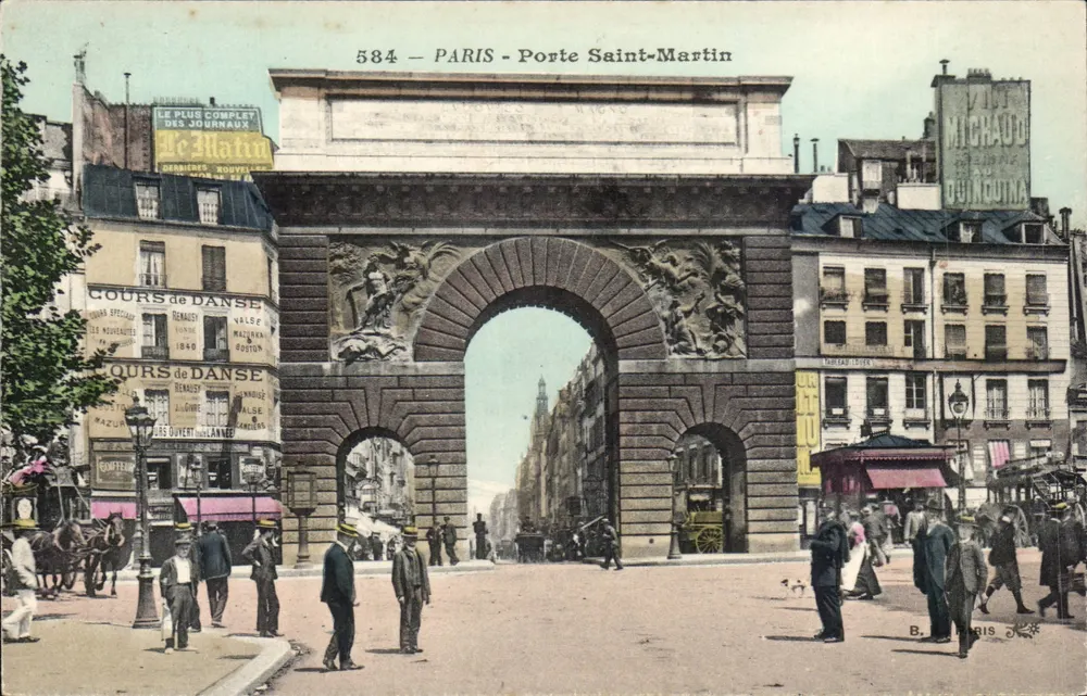 Paris - Porta Saint-Martin — editor B. Paris, n° 584 - Frente