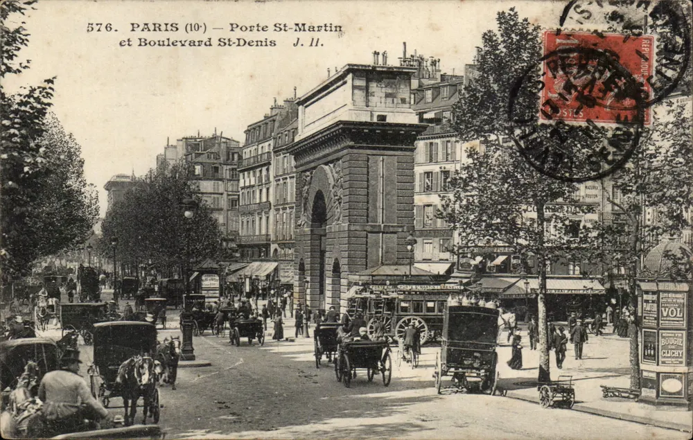 Paris (10.) — Porte St-Martin und Boulevard St-Denis — J. II. - Vorderseite
