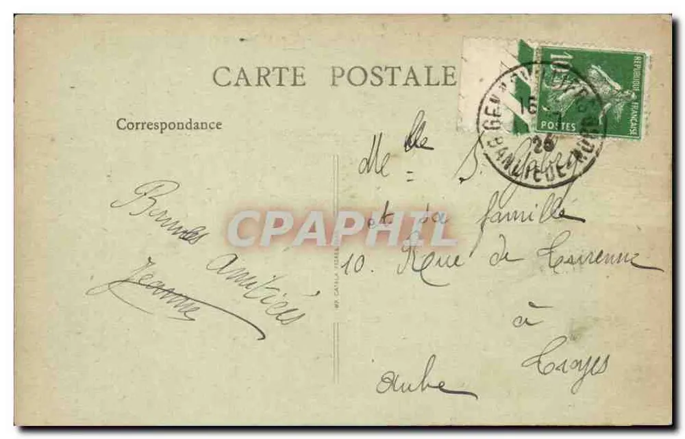 Paris - Poste Saint-Martin — B.F. — n°14 - Verso