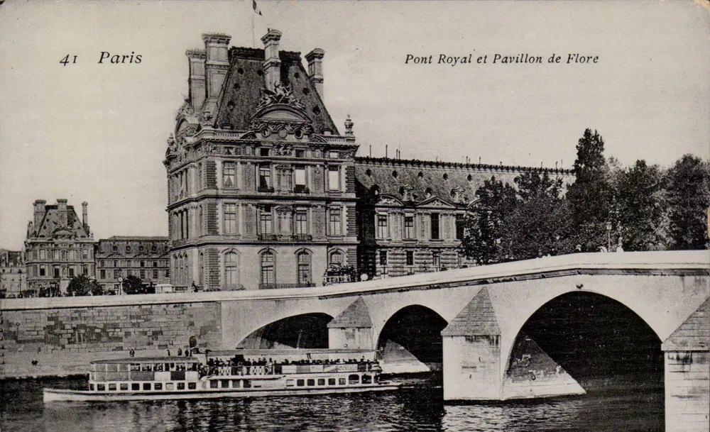 Puente Real y Pavillon de Flore — París — Brevet L. D. F. - Anverso