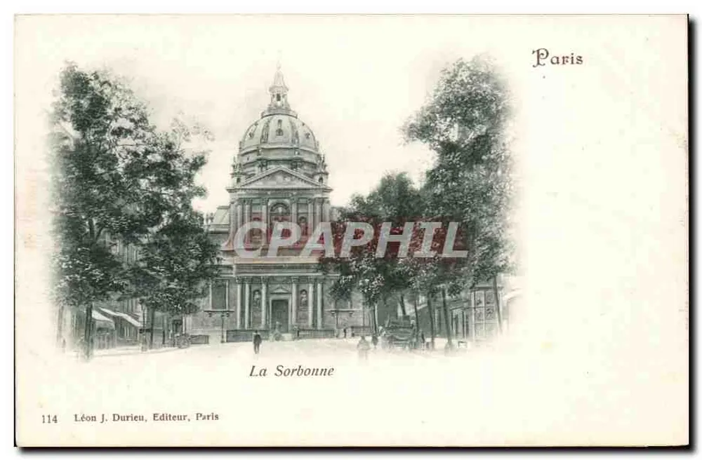 A Sorbonne — Paris — Léon J. Durieu, Editora, Paris, n° 114 - Frente