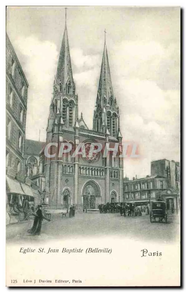 Kirche Saint-Jean-Baptiste (Belleville) — Paris — Léon J. Durieu, Paris, Nr. 125 - Vorderseite
