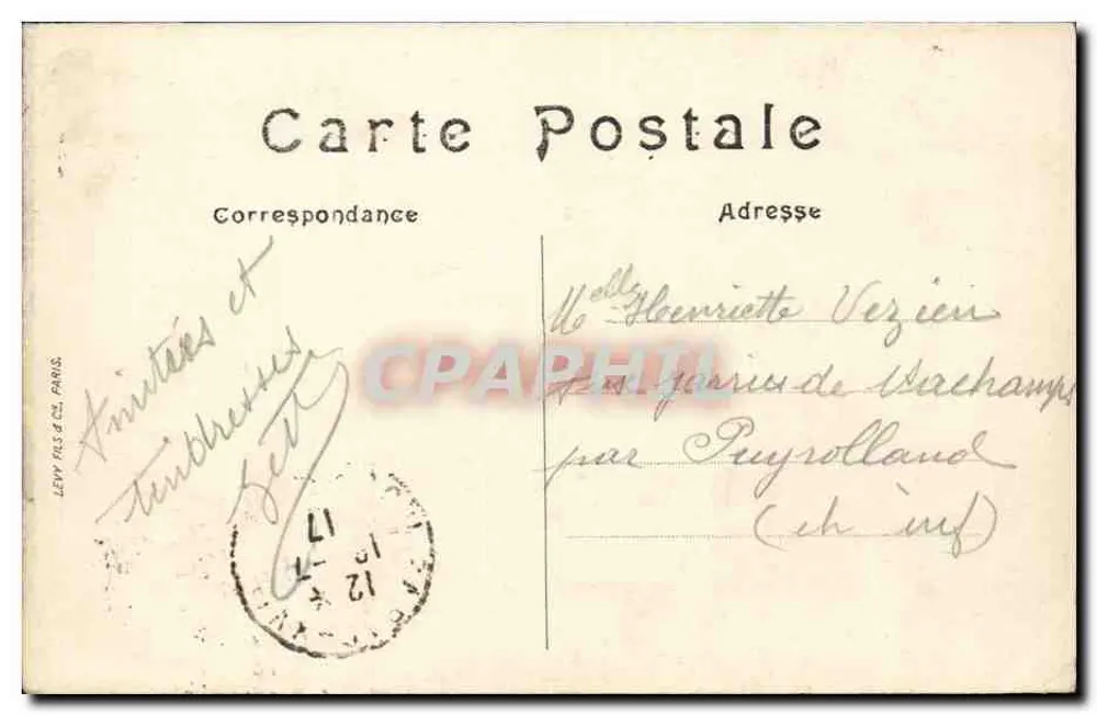 Paris — O Bois de Boulogne — A Cascata — L.L. - Verso