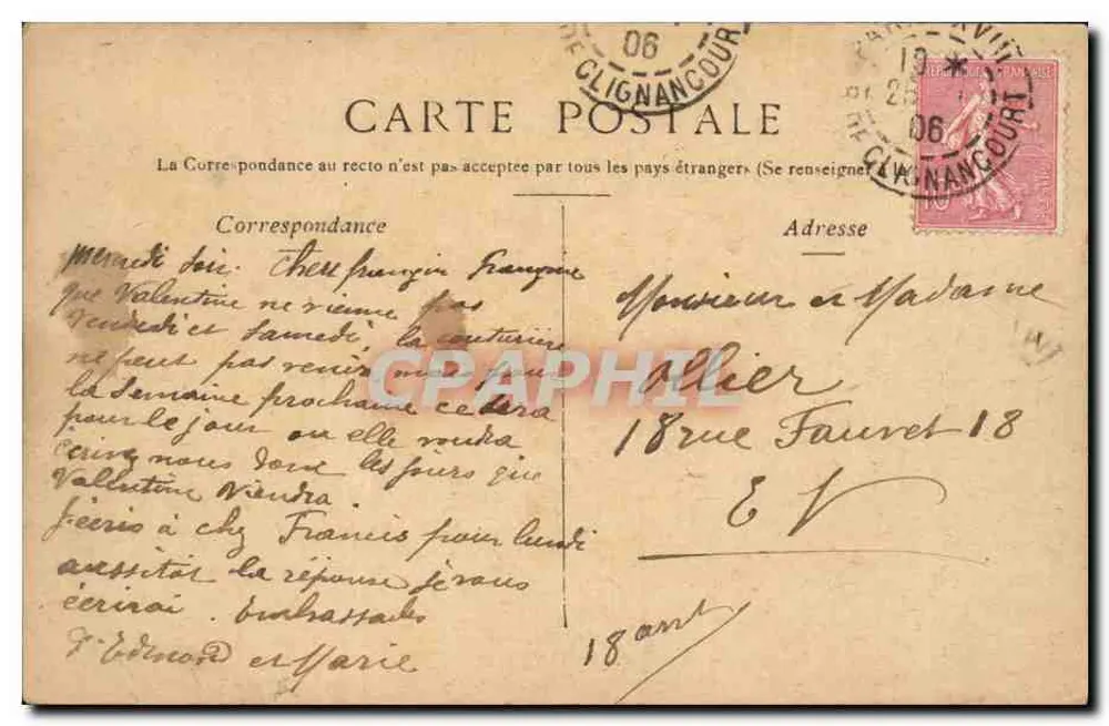 Paris - Praça da Ópera — vista do teatro com carruagens e pedestres — editor não identificado - Verso