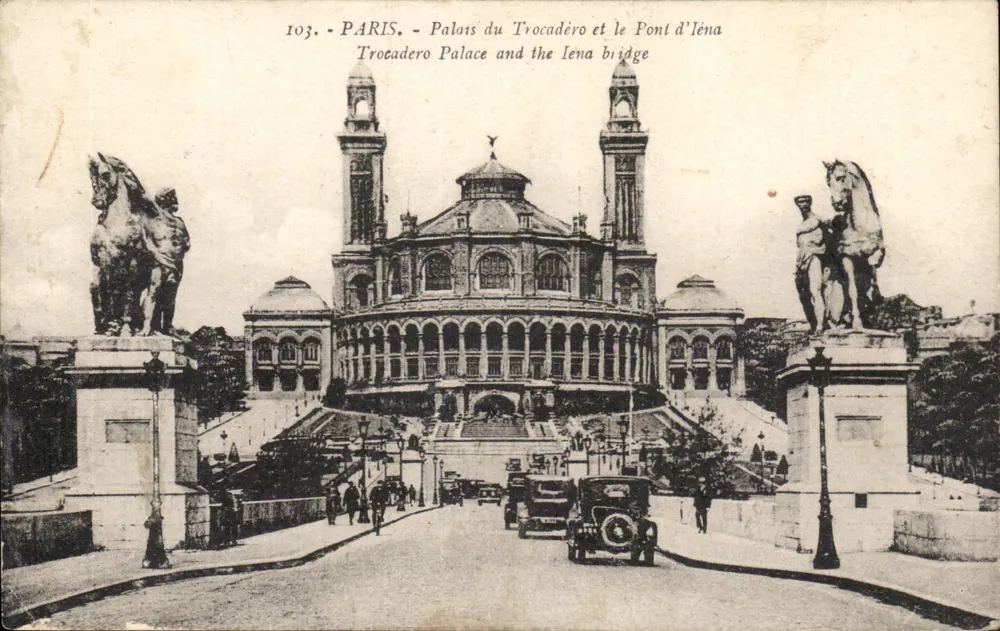 Paris - Palais du Trocadéro und der Pont d'Iéna — Edition L. Delage, n° 103 - Vorderseite