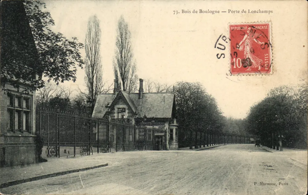 Bois de Boulogne — Porte de Lonchamps — P. Marmuse, Paris - Vorderseite