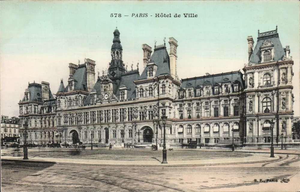 Parijs - Hotel de Ville — panoramische uitzicht — B.E. Parijs, n° 578 - Voorkant