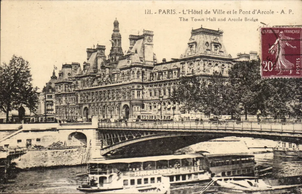 Paris - Das Rathaus und die Pont d'Arcole - A.P. - Vorderseite