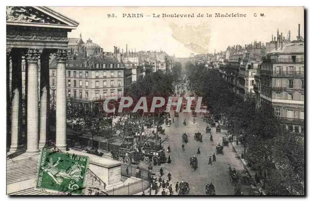 Paris — O Boulevard de la Madeleine — C.M. n°95 - Frente