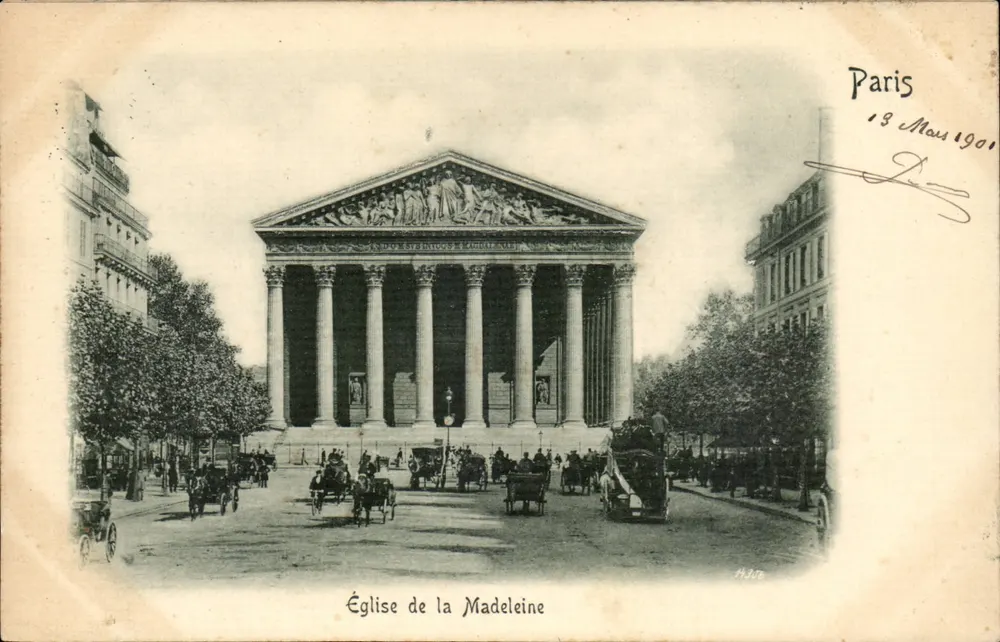 Église de la Madeleine — Paris — imprimée par la République Française - Recto