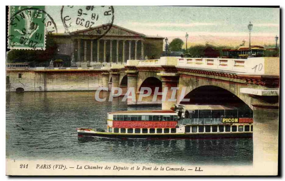 Paris (VIIe) — Das Abgeordnetenhaus und die Brücke der Konkordanz — LL. Picon Dubois - Vorderseite