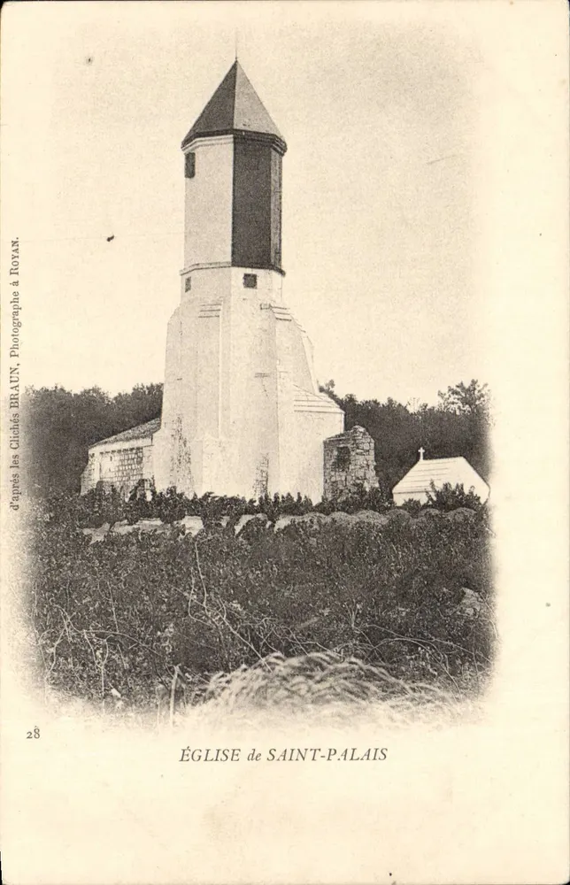 Igreja de Saint-Palais — vista da igreja com seu campanário — Fotografia Braux em Royan, n°28 - Frente