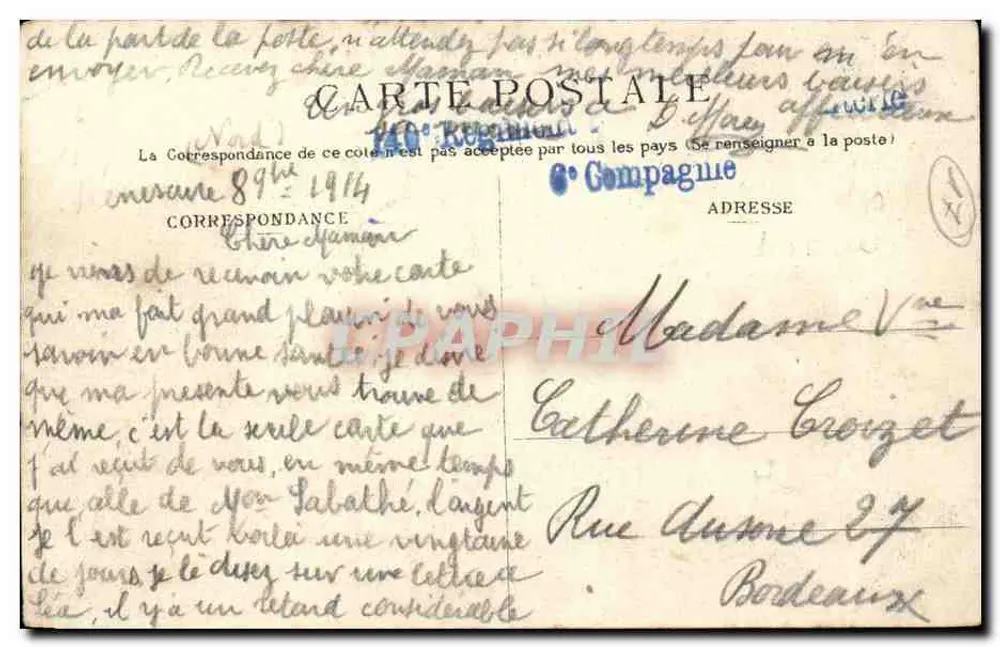 Saintes — Kathedrale St-Pierre und Rue de l'Hôtel-de-Ville — Verlag Huguet - Rückseite